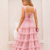 VESTIDO SAINT-TROPEZ ALÇA BABADOS CLOSET DELUXE - ROSA CLARO