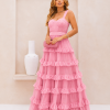 VESTIDO SAINT-TROPEZ ALÇA BABADOS CLOSET DELUXE - ROSA CLARO