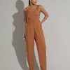 CALÇA MISS ALFAIATARIA BOTÃO FORRADO - CARAMELO