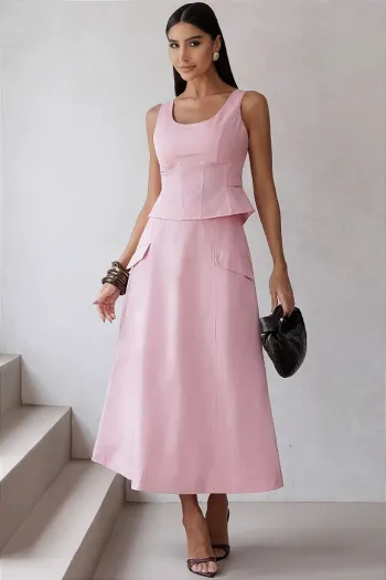 CONJUNTO DARLENE BLUSA E SAIA - ROSA