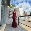 VESTIDO DE FESTA VERÕNICA CREPE ACETINADO - MARSALA