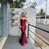 VESTIDO DE FESTA VERÕNICA CREPE ACETINADO - MARSALA