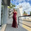 VESTIDO DE FESTA VERÕNICA CREPE ACETINADO - MARSALA