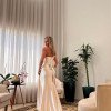 VESTIDO DE FESTA GLAM CREPE ACETINADO - PÉROLA