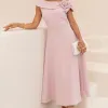 VESTIDO HILDA MIDI DETALHE FLOR - ROSA