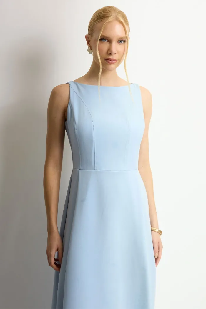 VESTIDO ELIZA LONGO MILANO - AZUL CLARO