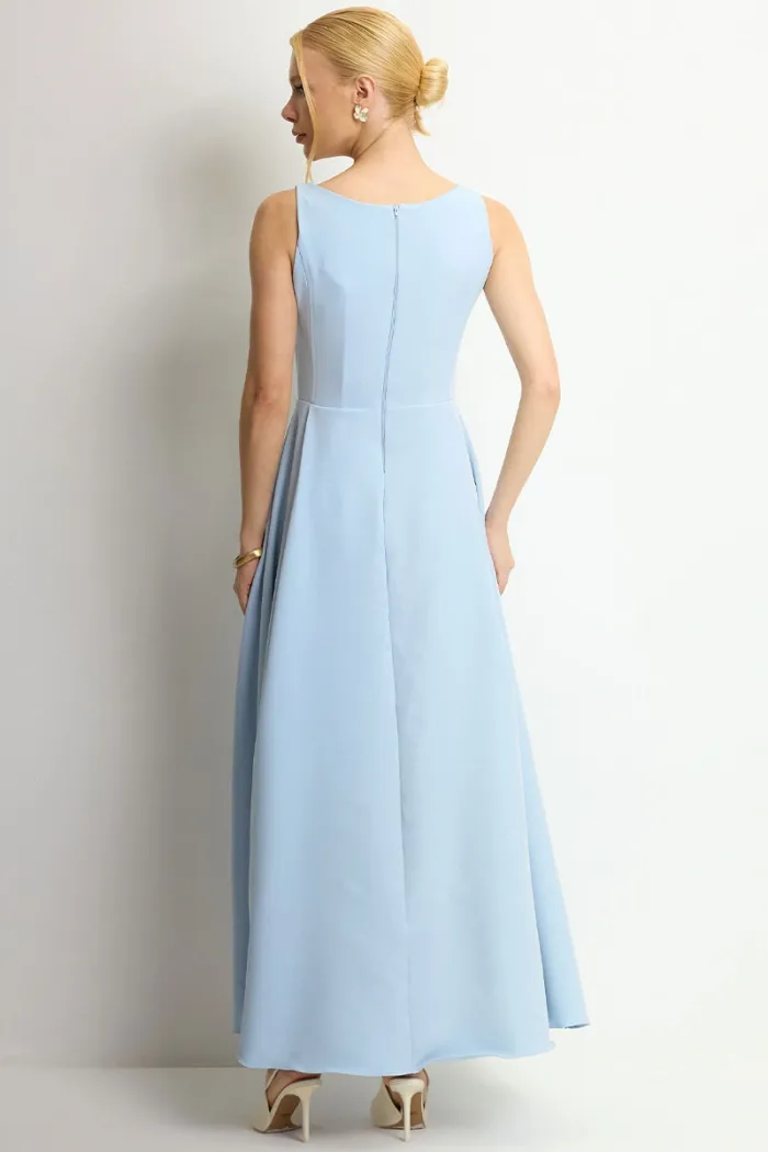 VESTIDO ELIZA LONGO MILANO - AZUL CLARO