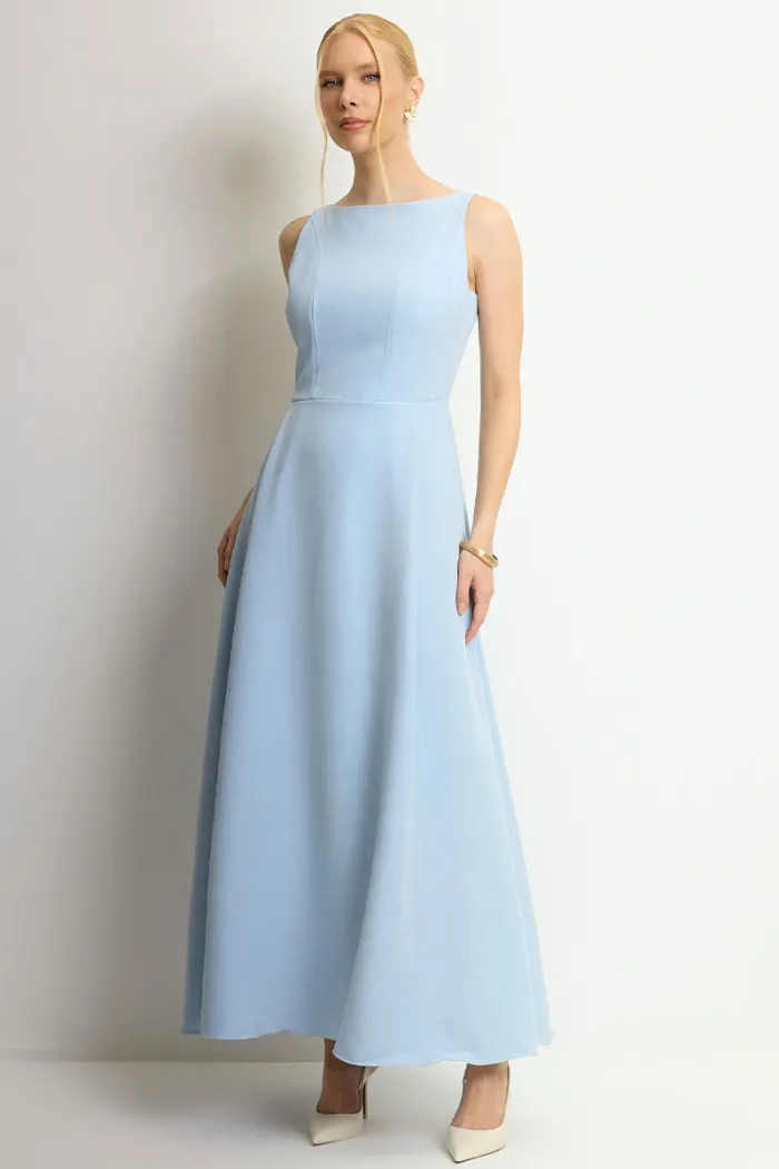 VESTIDO ELIZA LONGO MILANO - AZUL CLARO