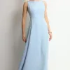 VESTIDO ELIZA LONGO MILANO - AZUL CLARO