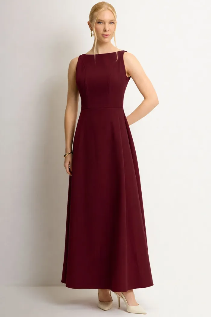 VESTIDO ELIZA LONGO MILANO - VINHO