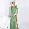 VESTIDO ANA FAIXA MULTIFORMAS DUPLA LUREX - VERDE OLIVA