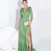 VESTIDO ANA FAIXA MULTIFORMAS DUPLA LUREX - VERDE OLIVA