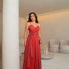 VESTIDO LONGO TULE GLITTER KATE - TERRACOTA