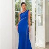 VESTIDO MARINA LONGO UM OMBRO - AZUL