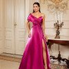 VESTIDO DE FESTA SIENA T.Q.C. ZIBELINE GLOW - FÚCSIA