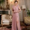 VESTIDO ANA FAIXA MULTIFORMAS DUPLA LUREX - ROSÉ