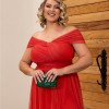 VESTIDO OMBRO A OMBRO PLUS SIZE LOUVRE - TERRACOTA