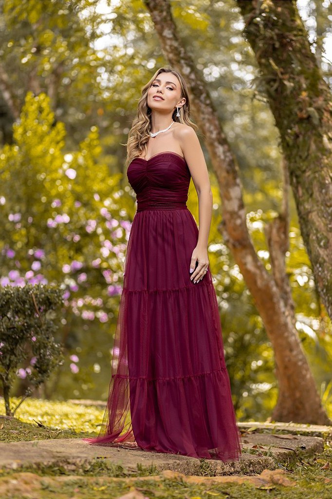 VESTIDO VIVIAN TULE MULTIFORMAS - MARSALA