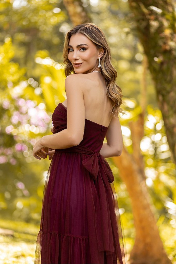 VESTIDO VIVIAN TULE MULTIFORMAS - MARSALA