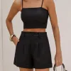 SHORTS LINHO RAMI BARRA ITALIANA - PRETO