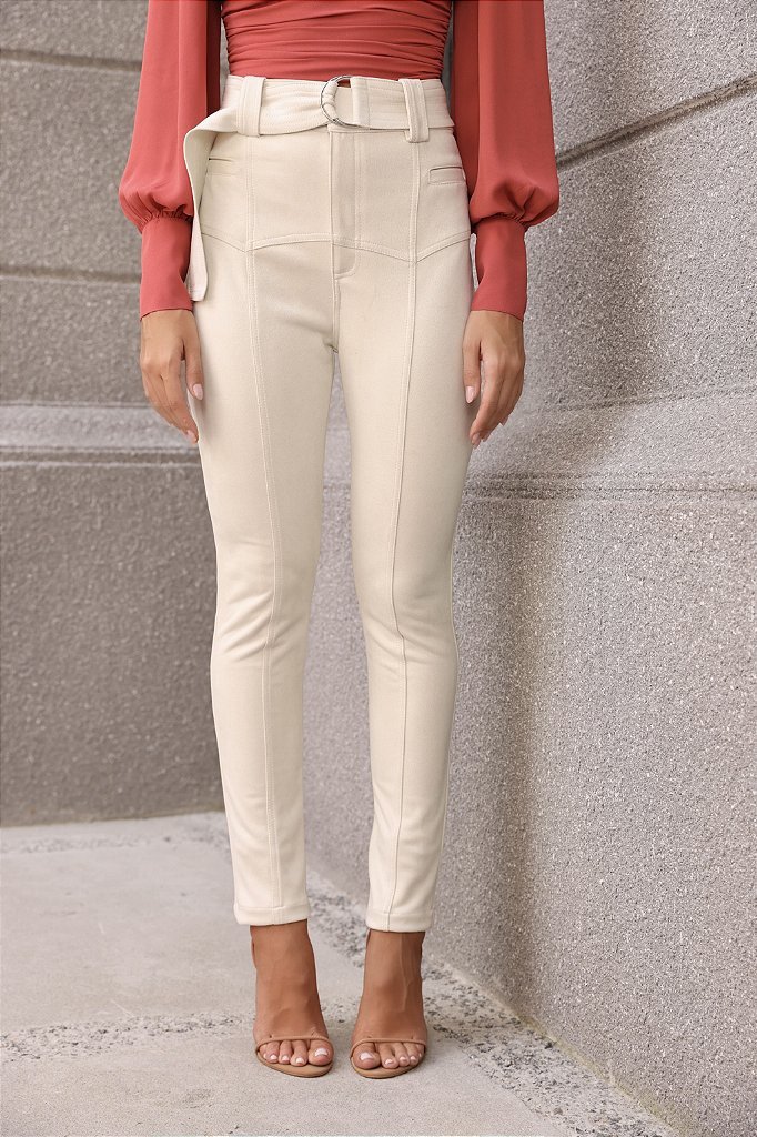 CALÇA LOS ANGELES SUEDE - OFF WHITE