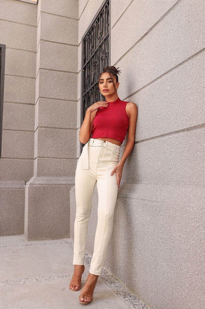 CALÇA LOS ANGELES SUEDE - OFF WHITE