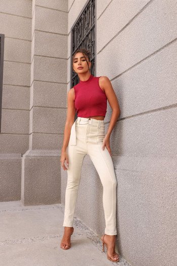 CALÇA LOS ANGELES SUEDE - OFF WHITE