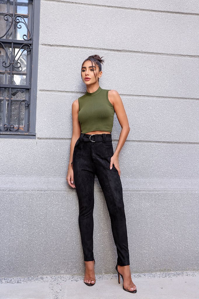 CALÇA LOS ANGELES SUEDE - PRETO