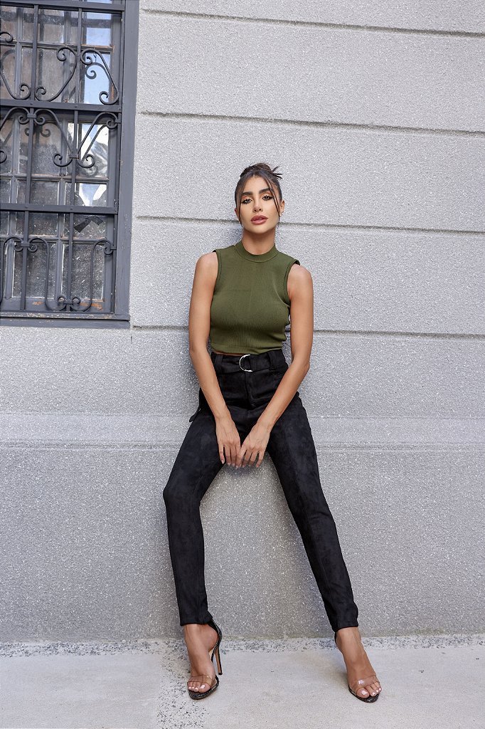 CALÇA LOS ANGELES SUEDE - PRETO