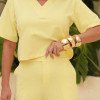 CONJUNTO COPACABANA MOLETINHO PANTACOURT - AMARELO