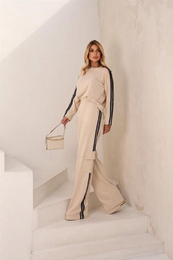 CONJUNTO PIETRA MOLETINHO PANTALONA BOLSOS - AREIA