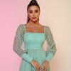 VESTIDO MICHELLE TULE POÁ - VERDE CLARO