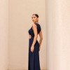 VESTIDO LONGO DETALHE FENDA SARA - AZUL