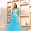 VESTIDO LARA LONGO CIGANINHA - AZUL TIFFANY