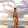 CONJUNTO CROPPED E SAIA EM PAETÊ VIVIAN - DOURADO