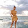 CONJUNTO CROPPED E SAIA EM PAETÊ VIVIAN - DOURADO