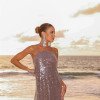 VESTIDO CURTO PAETÊ FRENTE ÚNICA SIRENA - CINZA