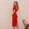 VESTIDO LARISSA MIDI MANFA BUFANTE - VERMELHO