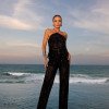 CONJUNTO CALÇA E BLUSA PANTALONA PAETÊ MELANY - PRETO