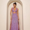VESTIDO SELENA LONGO PAETÊ - LILÁS