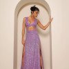 VESTIDO SELENA LONGO PAETÊ - LILÁS