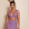 VESTIDO SELENA LONGO PAETÊ - LILÁS