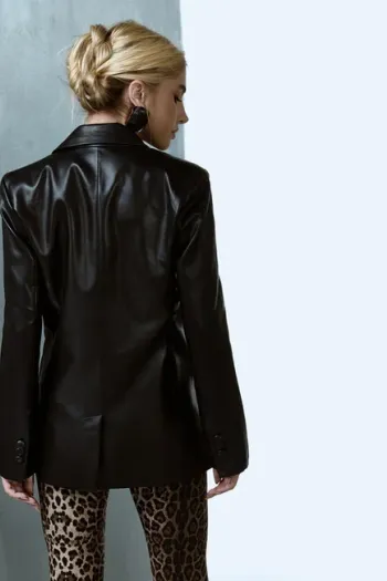 BLAZER DINAMARCA COURINO BALMAIN - PRETO