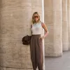 CALÇA BÉLGICA CENOURA ALFAITARIA - MARROM