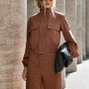 CONJUNTO BERLIM BOMBER CALÇA ALFAIATARIA - CAMEL