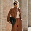 CONJUNTO BERLIM BOMBER CALÇA ALFAIATARIA - CAMEL