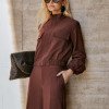 CONJUNTO BERLIM BOMBER CALÇA ALFAIATARIA - CAFÉ