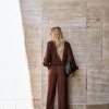 CONJUNTO BERLIM BOMBER CALÇA ALFAIATARIA - CAFÉ