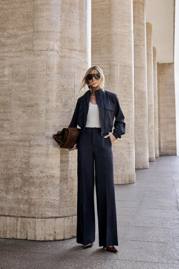 CONJUNTO BERLIM BOMBER CALÇA ALFAIATARIA - AZUL MARINHO