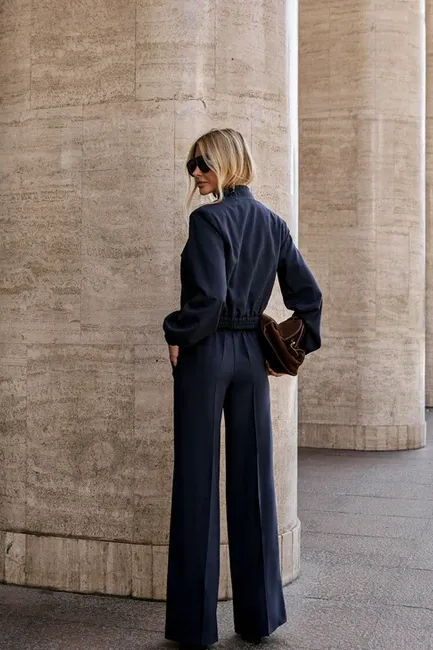 CONJUNTO BERLIM BOMBER CALÇA ALFAIATARIA - AZUL MARINHO